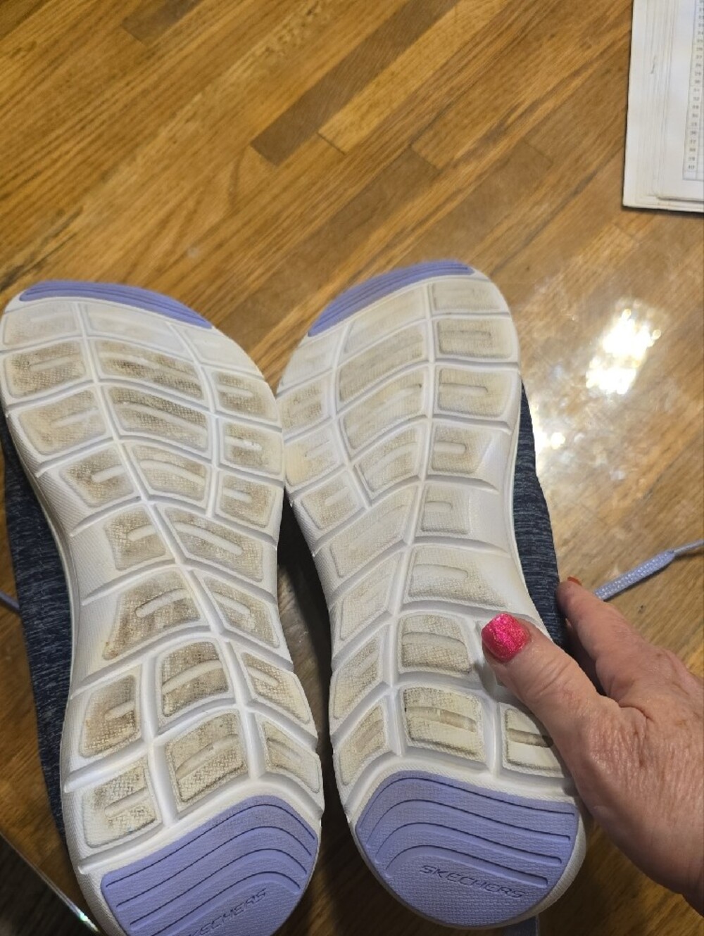 Skechers Navy and Lavender Athletic Slip-Ons - Picture 5 of 7